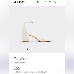 Aldo White Pristine Strappy Sandal 2.5in heel